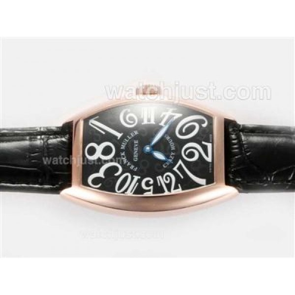 Franck Muller Crazy Hours Automatic Rose Gold Case with Black Dial