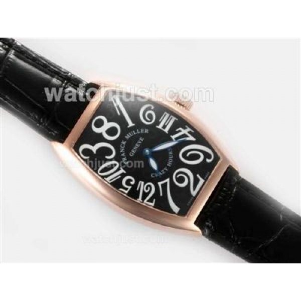 Franck Muller Crazy Hours Automatic Rose Gold Case with Black Dial