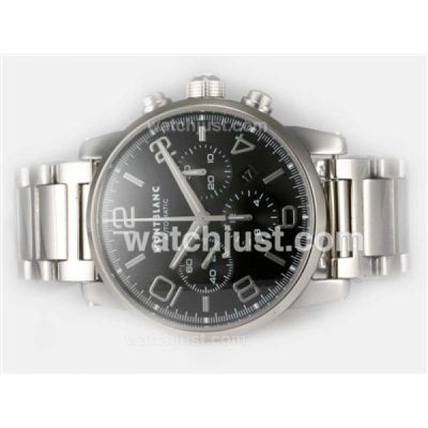 Montblanc Time Walker Chronograph Swiss Valjoux 7750 Movement with Black Dial