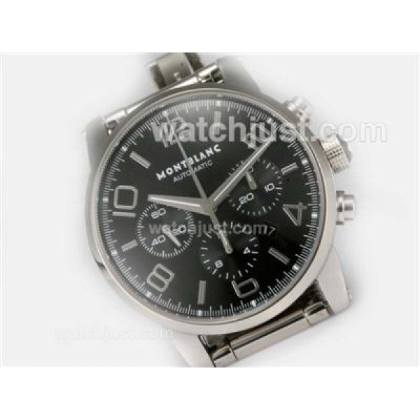 Montblanc Time Walker Chronograph Swiss Valjoux 7750 Movement with Black Dial