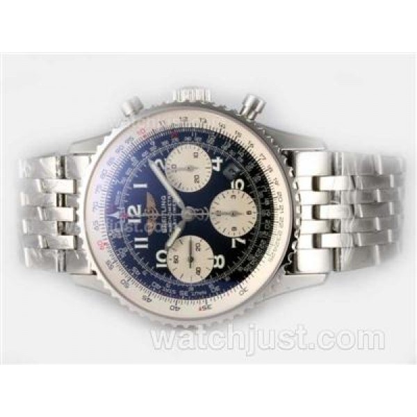 Breitling Navitimer Chronograph Swiss Valjoux 7750 Movement Black Dial With Number Marking