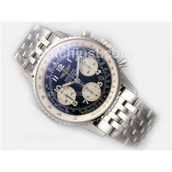 Breitling Navitimer Chronograph Swiss Valjoux 7750 Movement Black Dial With Number Marking