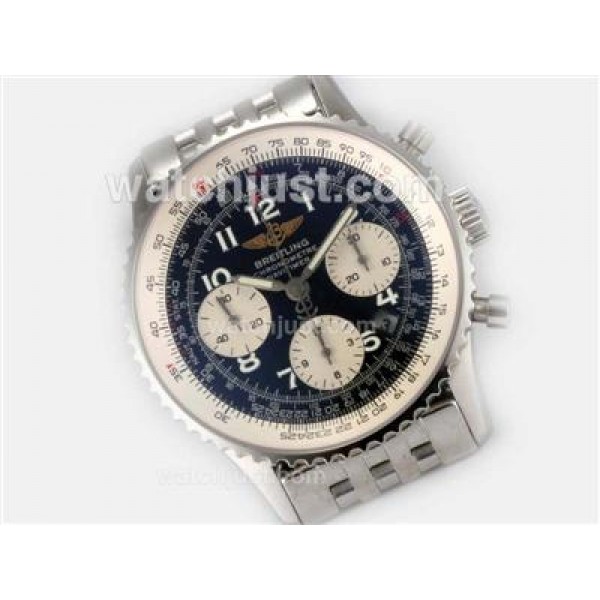 Breitling Navitimer Chronograph Swiss Valjoux 7750 Movement Black Dial With Number Marking