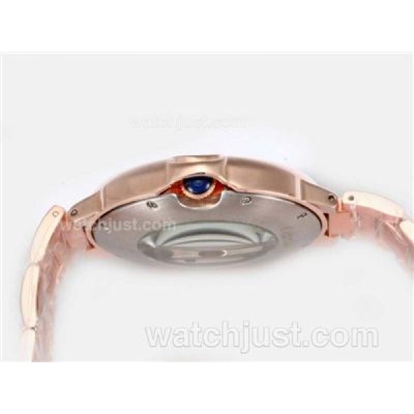 Cartier Ballon Bleu de Cartier Tourbillon Manual Winding Full Rose Gold with White Dial