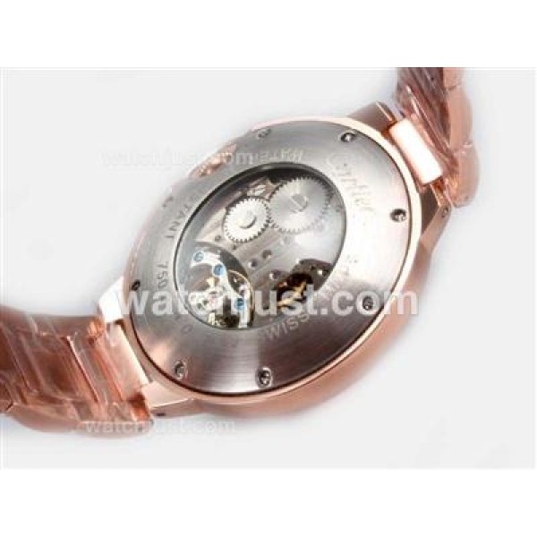 Cartier Ballon Bleu de Cartier Tourbillon Manual Winding Full Rose Gold with White Dial