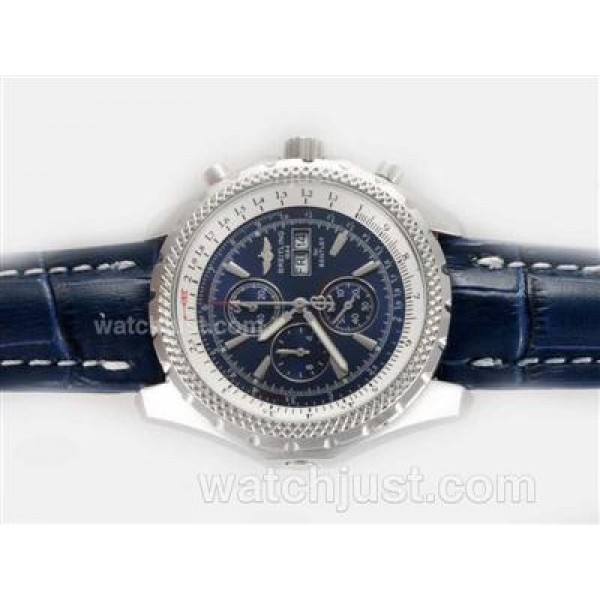 Breitling for Bentley GT Working Chronograph with Blue Dial and Strap-Deployment Buckle