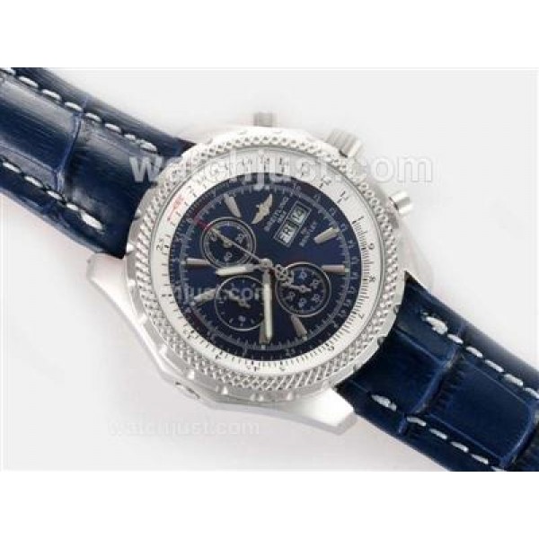 Breitling for Bentley GT Working Chronograph with Blue Dial and Strap-Deployment Buckle