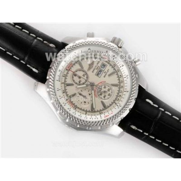 Breitling for Bentley GT Working Chronograph with White Dial-Deployment Buckle