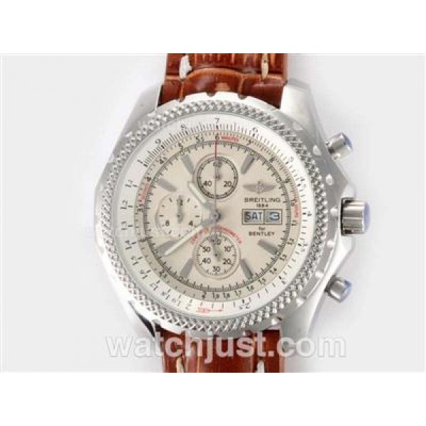 Breitling for Bentley GT Working Chronograph with White Dial-Deployment Buckle