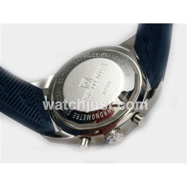 Breitling SuperOcean Heritage Chrono Swiss Valjoux 7750 Movement with Blue Dial-Rubber Strap
