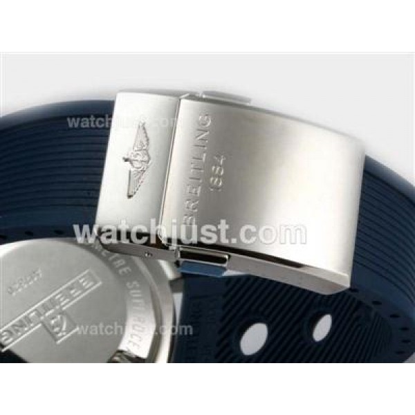Breitling SuperOcean Heritage Chrono Swiss Valjoux 7750 Movement with Blue Dial-Rubber Strap