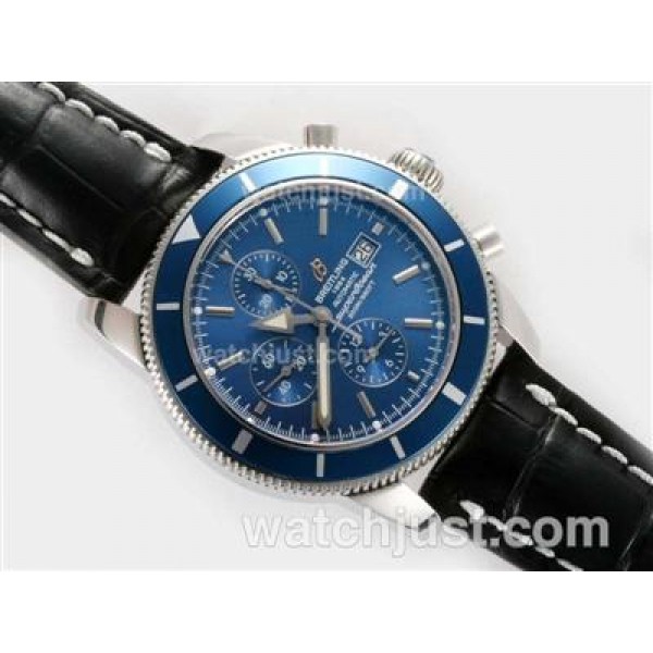 Breitling Superocean Heritage Chrono Swiss Valjoux 7750 Movement with Blue Dial-28,800bph