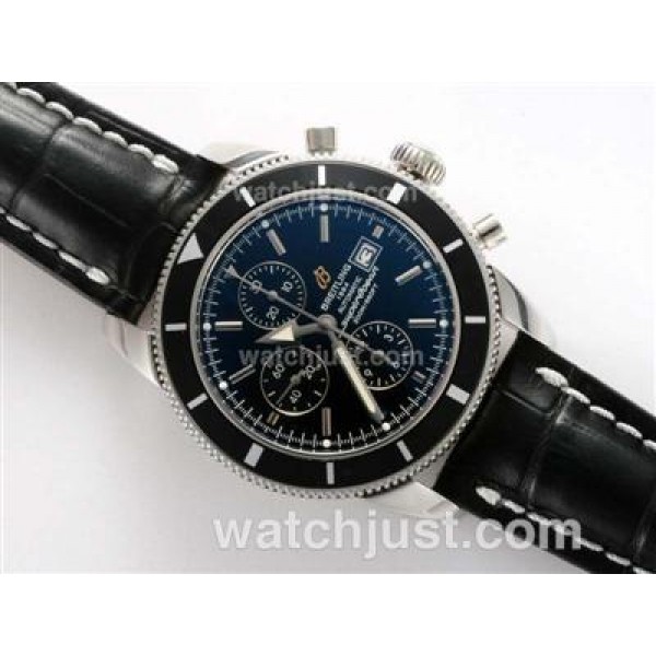 Breitling Superocean Heritage Chrono Swiss Valjoux 7750 Movement with Black Dial-28800bph