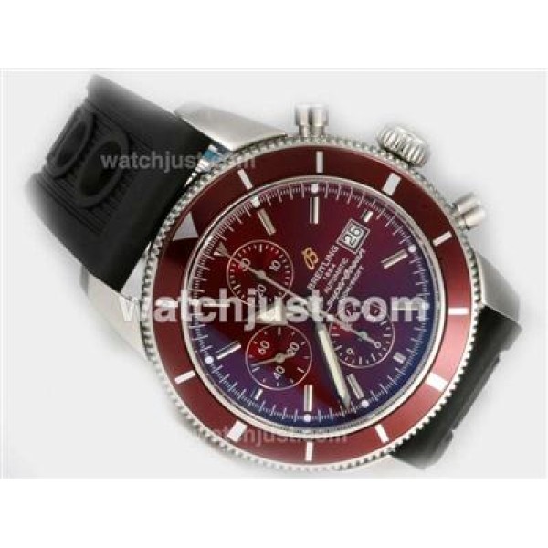 Breitling Superocean Heritage Chrono Swiss Valjoux 7750 Movement with Brown Dial-Rubber Strap