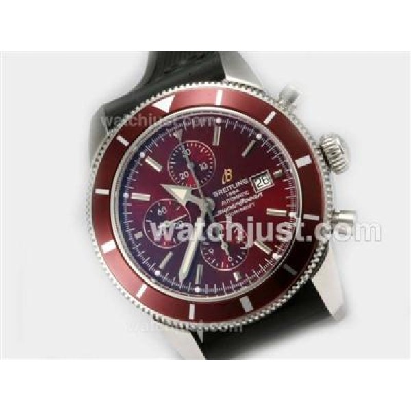Breitling Superocean Heritage Chrono Swiss Valjoux 7750 Movement with Brown Dial-Rubber Strap