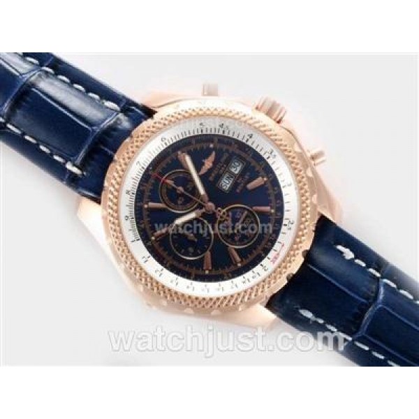 Breitling for Bentley GT Working Chronograph Rose Gold Case with Blue Dial