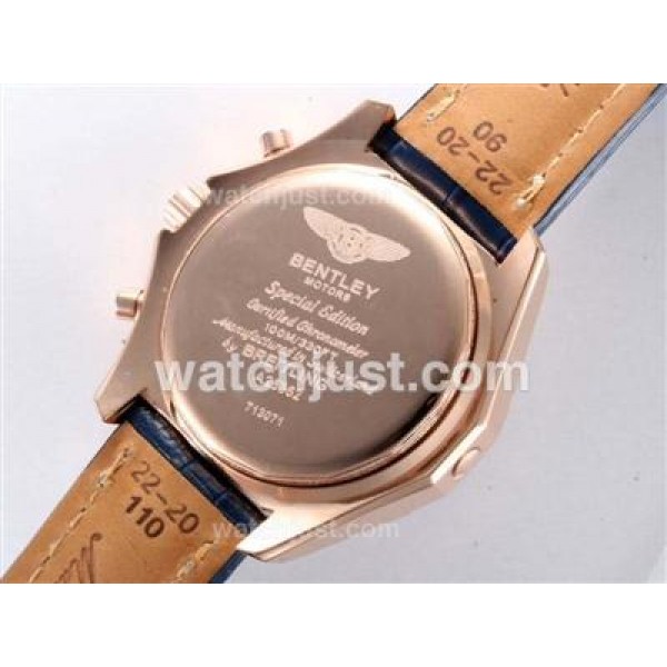 Breitling for Bentley GT Working Chronograph Rose Gold Case with Blue Dial