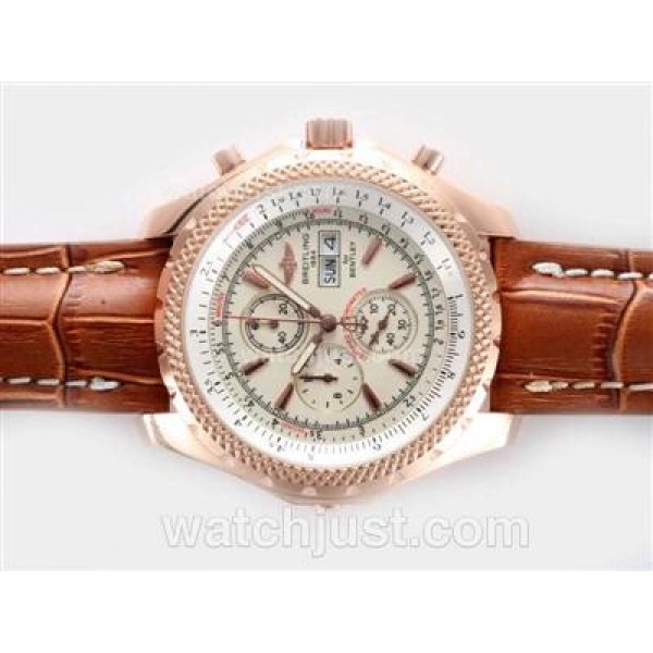 Breitling for Bentley GT Working Chronograph Rose Gold Case with White Dial