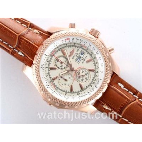 Breitling for Bentley GT Working Chronograph Rose Gold Case with White Dial