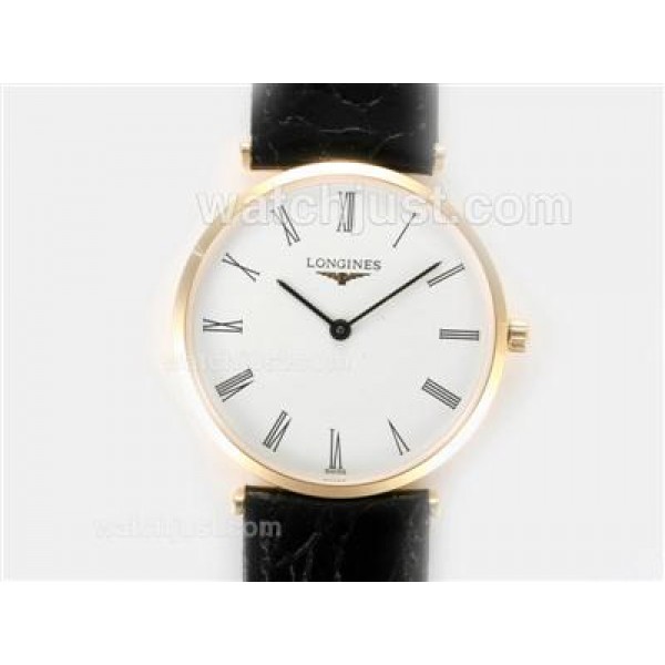 Longines La Grande Classique Swiss ETA Movement Gold Case with White Dial