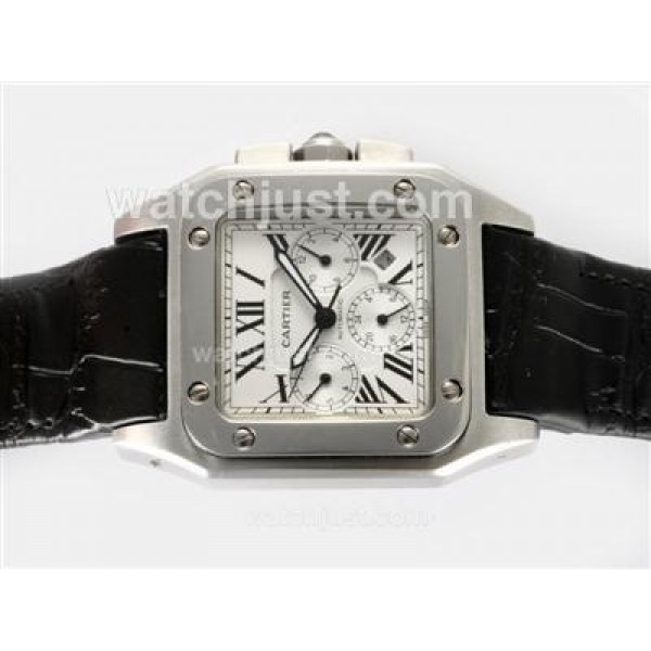 Cartier Santos 100 Automatic with White Dial