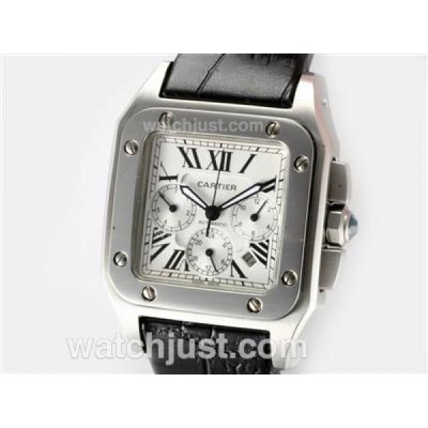 Cartier Santos 100 Automatic with White Dial