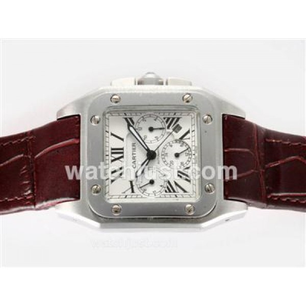 Cartier Santos 100 Automatic with White Dial