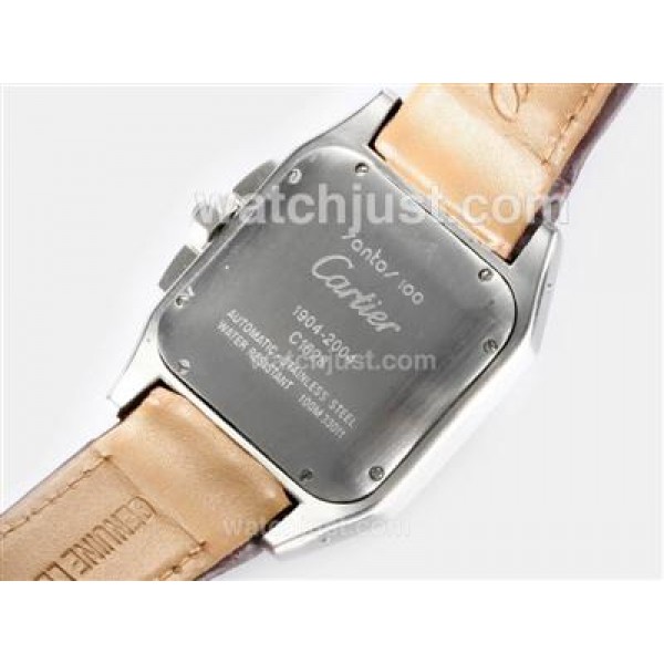 Cartier Santos 100 Automatic with White Dial
