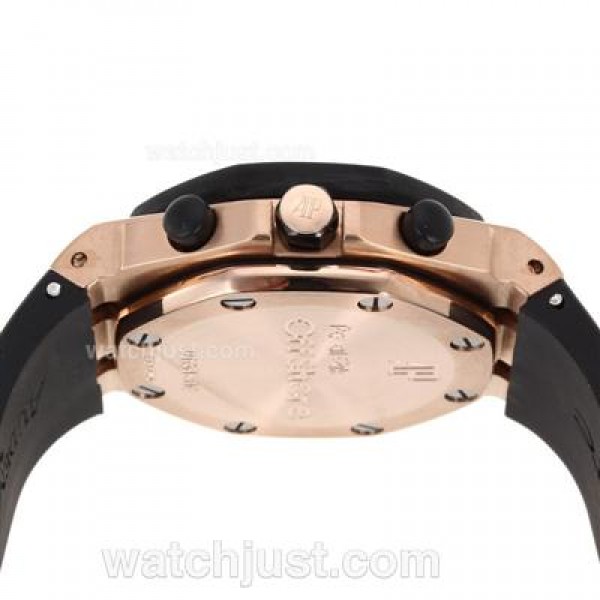 Audemars Piguet Royal Oak Chronograph Swiss Valjoux 7750 Movement Rose Gold Case with Black Dial