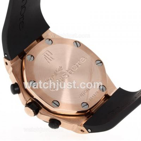 Audemars Piguet Royal Oak Chronograph Swiss Valjoux 7750 Movement Rose Gold Case with Black Dial