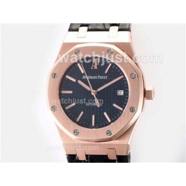 Audemars Piguet Royal Oak Swiss ETA 2836 Movement Rose Gold Case with Black Checkered Dial