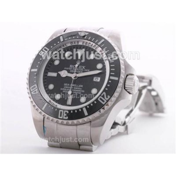 Best 1:1 Rolex Sea-Dweller Deepsea Fake Watches With Black Dials For Men