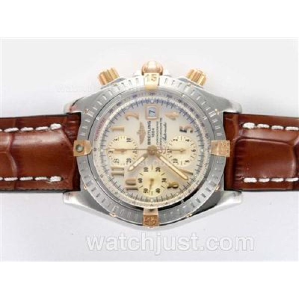 Breitling Chronomat Evolution Chronograph Swiss Valjoux 7750 Movement-Two Tone Case