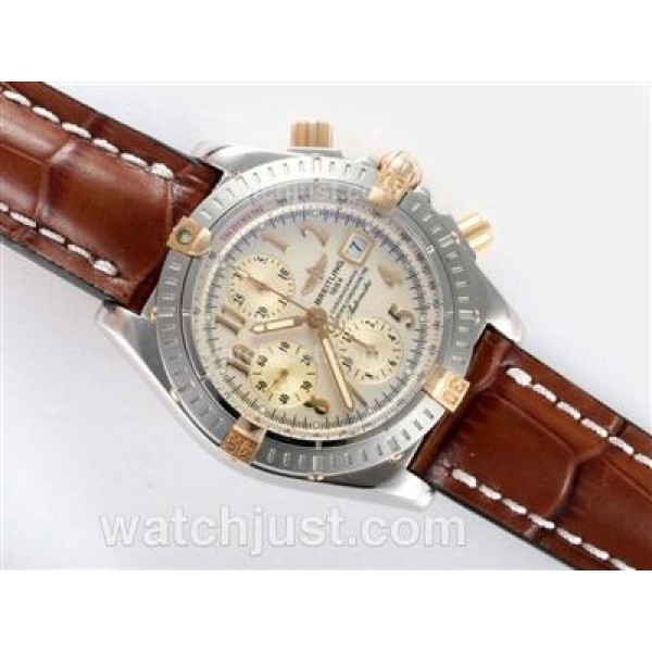 Breitling Chronomat Evolution Chronograph Swiss Valjoux 7750 Movement-Two Tone Case