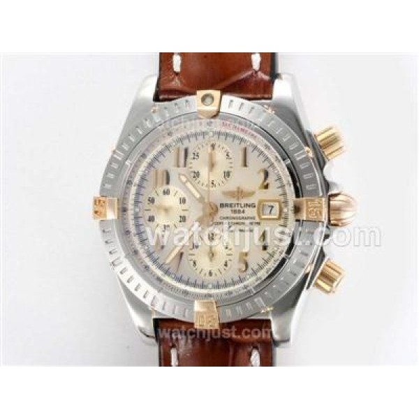 Breitling Chronomat Evolution Chronograph Swiss Valjoux 7750 Movement-Two Tone Case