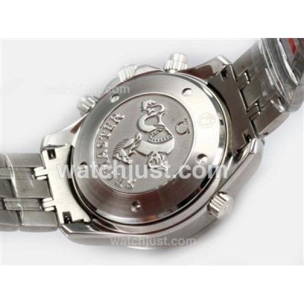Omega Seamaster Chronograph Swiss Valjoux 7750 Movement with Black Dial-Red Marking