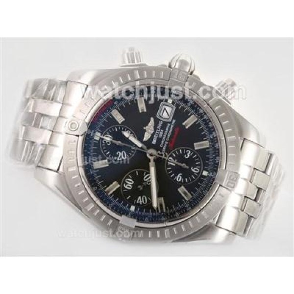 Breitling Chronomat Evolution V2 Swiss Valjoux 7750 Movement With Graphite Dial-Updated Version
