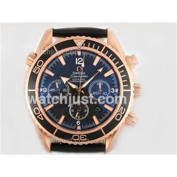 Omega Planet Ocean Chronograph Swiss Valjoux 7750 Movement-18K Plated Rose Gold Casing