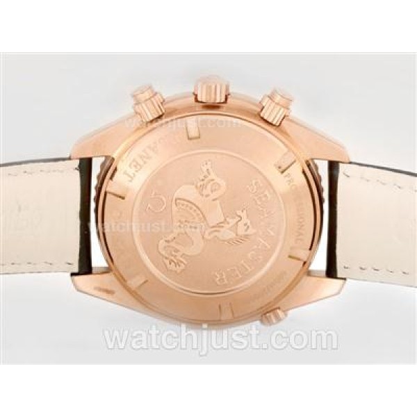 Omega Planet Ocean Chronograph Swiss Valjoux 7750 Movement-18K Plated Rose Gold Casing