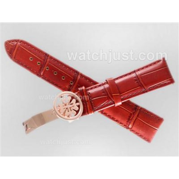 Patek Philippe Brown Leather Strap with Deployment Buckle