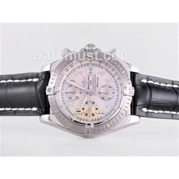 Breitling Chronomat Evolution Chronograph Swiss Valjoux 7750 Movement with White Dial