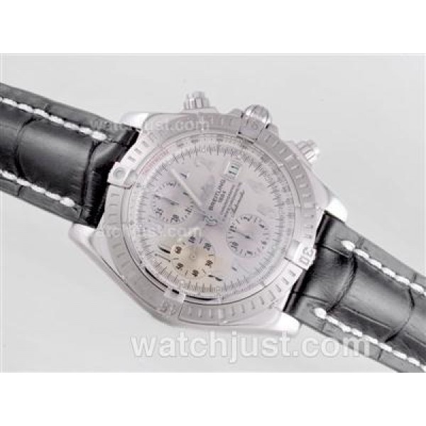 Breitling Chronomat Evolution Chronograph Swiss Valjoux 7750 Movement with White Dial
