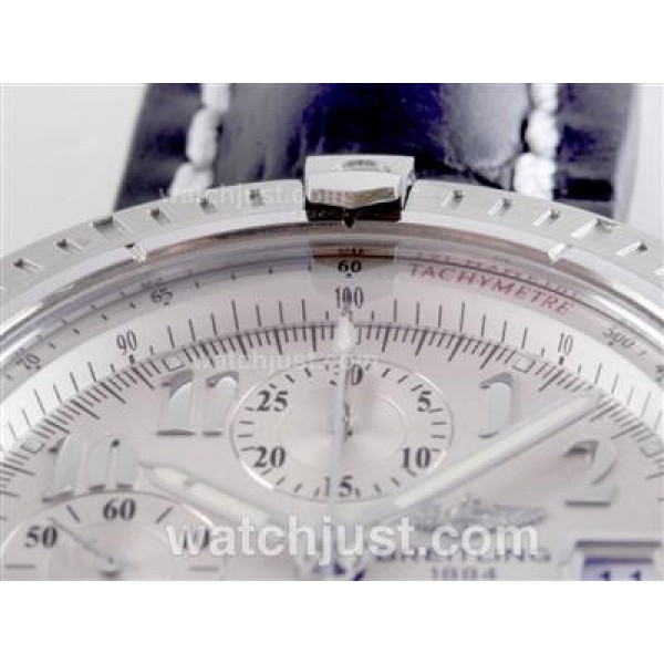 Breitling Chronomat Evolution Chronograph Swiss Valjoux 7750 Movement with White Dial