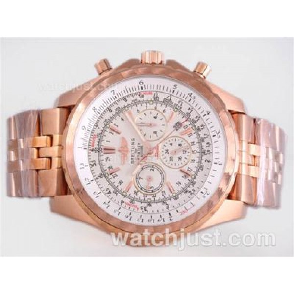 Breitling for Bentley Motors T Automatic Full Rose Gold with White Dial