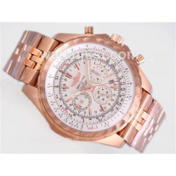 Breitling for Bentley Motors T Automatic Full Rose Gold with White Dial