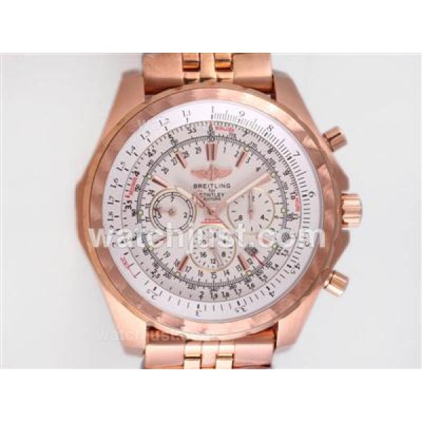 Breitling for Bentley Motors T Automatic Full Rose Gold with White Dial