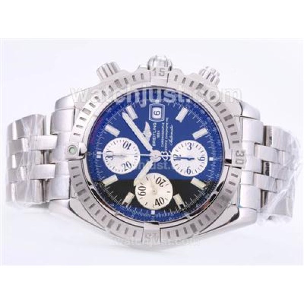 Breitling Chronomat Evolution Chronograph Swiss Valjoux 7750 Movement with Black Dial-AR Coating