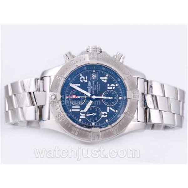 Breitling Skyland Avenger Chrono Swiss Valjoux 7750 Movement with Blue Dial-AR Coating