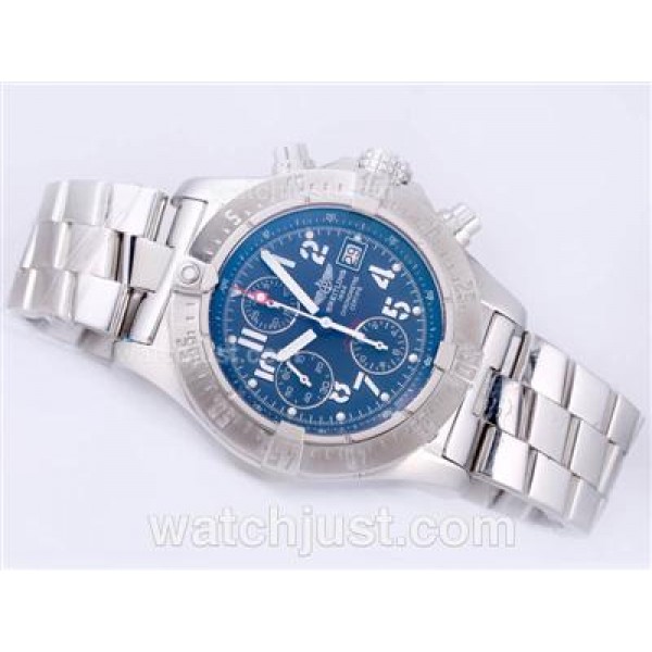 Breitling Skyland Avenger Chrono Swiss Valjoux 7750 Movement with Blue Dial-AR Coating