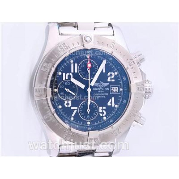 Breitling Skyland Avenger Chrono Swiss Valjoux 7750 Movement with Blue Dial-AR Coating